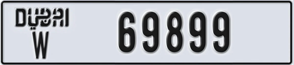 UAE License Plate Dubai W 69899