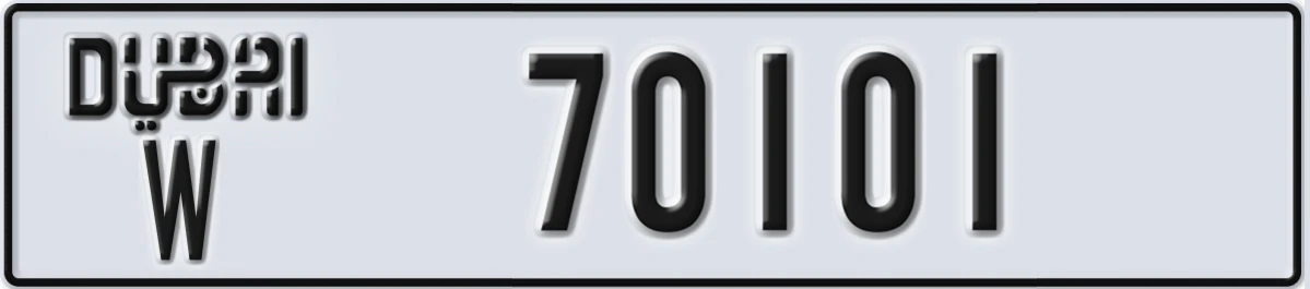 UAE License Plate Dubai W 70101