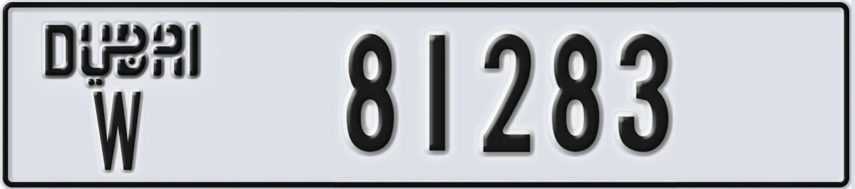 UAE License Plate Dubai W 81283