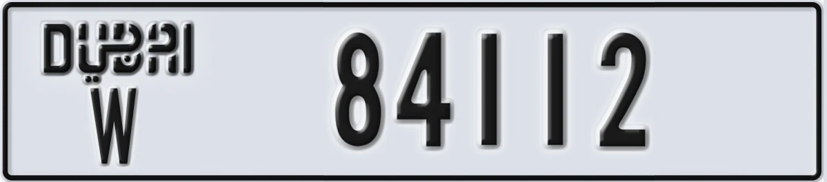 UAE License Plate Dubai W 84112