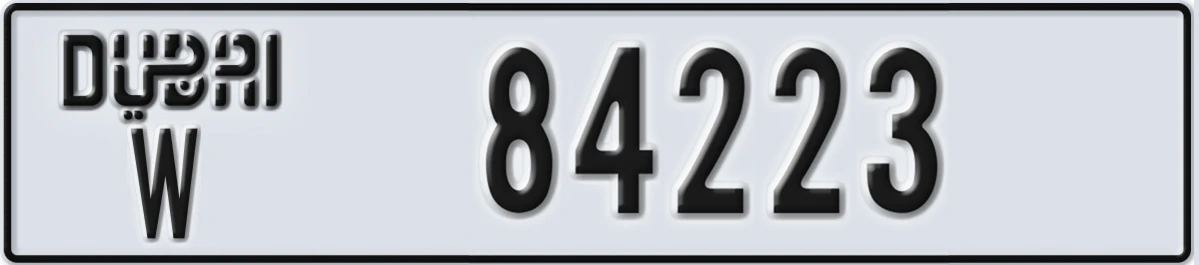 UAE License Plate Dubai W 84223