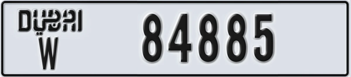 UAE License Plate Dubai W 84885