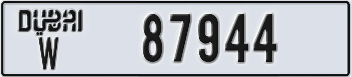 UAE License Plate Dubai W 87944
