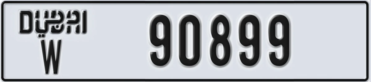 UAE License Plate Dubai W 90899
