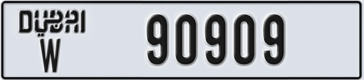 UAE License Plate Dubai W 90909