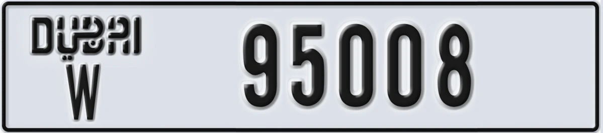 UAE License Plate Dubai W 95008