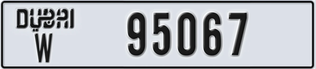 UAE License Plate Dubai W 95067