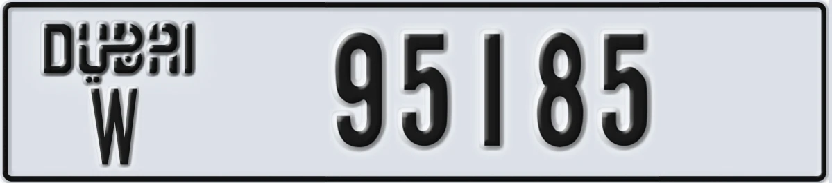 UAE License Plate Dubai W 95185