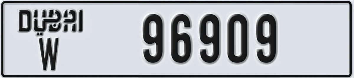 UAE License Plate Dubai W 96909