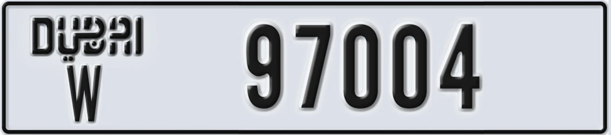 UAE License Plate Dubai W 97004