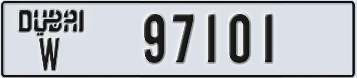 UAE License Plate Dubai W 97101