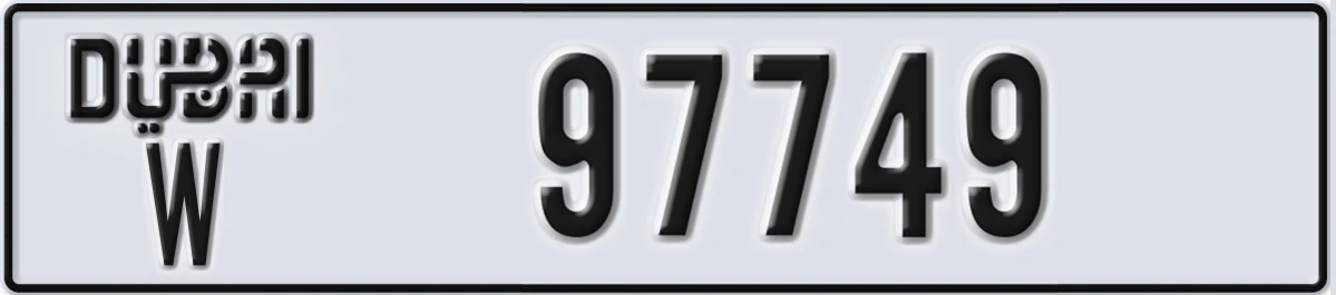 UAE License Plate Dubai W 97749