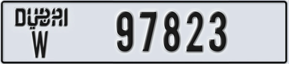 UAE License Plate Dubai W 97823