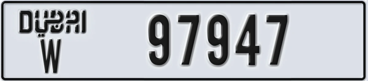 UAE License Plate Dubai W 97947
