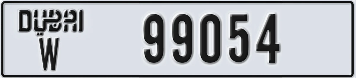 UAE License Plate Dubai W 99054