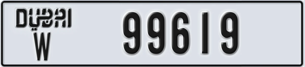 UAE License Plate Dubai W 99619