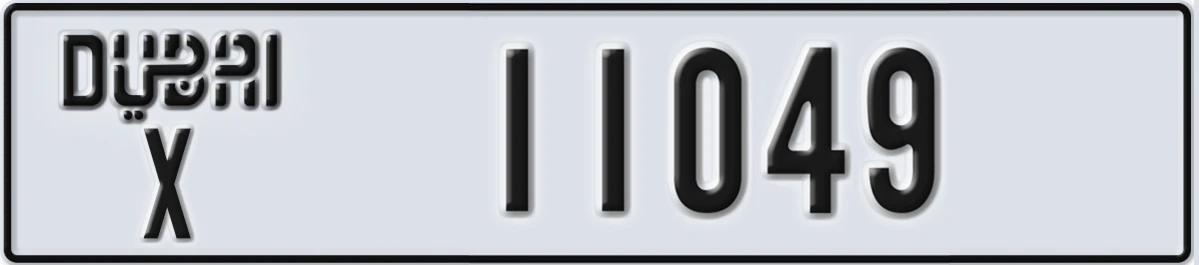 UAE License Plate Dubai X 11049
