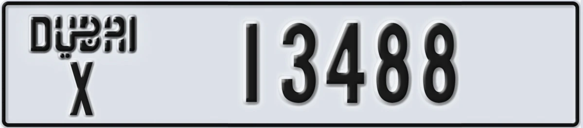 UAE License Plate Dubai X 13488