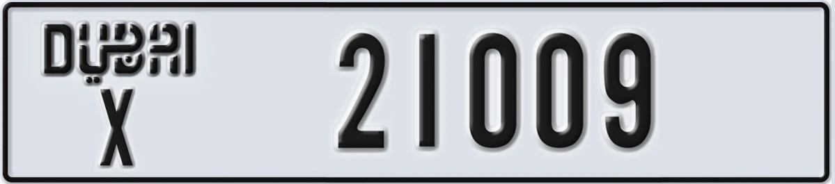 UAE License Plate Dubai X 21009