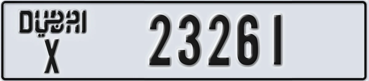 UAE License Plate Dubai X 23261