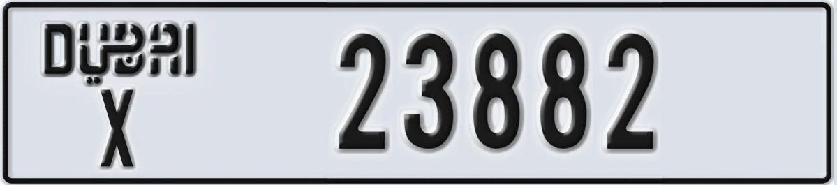 UAE License Plate Dubai X 23882