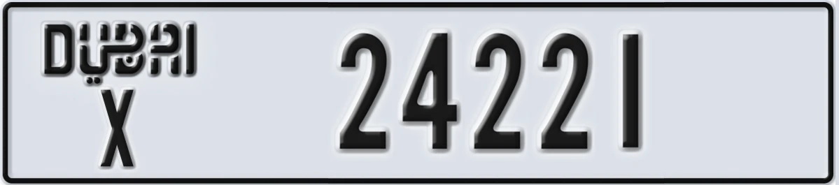 UAE License Plate Dubai X 24221