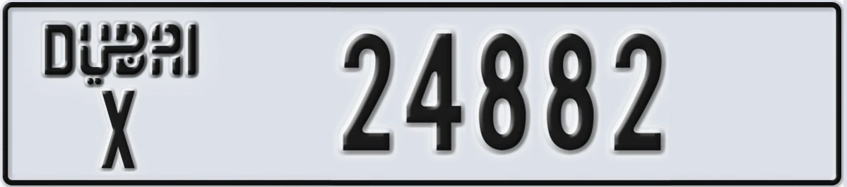 UAE License Plate Dubai X 24882