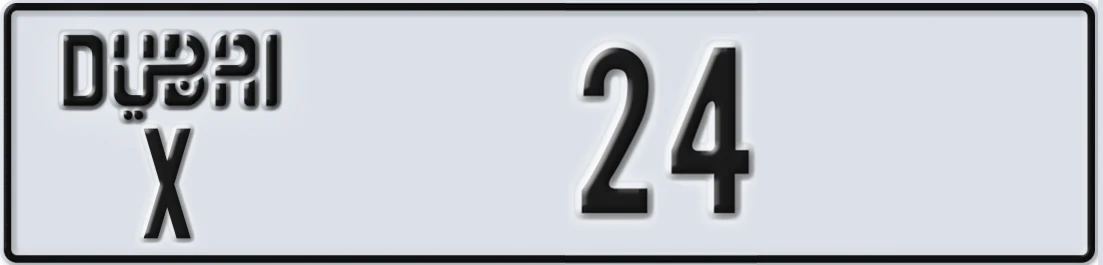 UAE License Plate Dubai X 24X