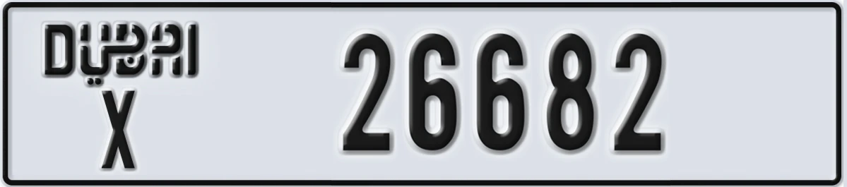 UAE License Plate Dubai X 26682