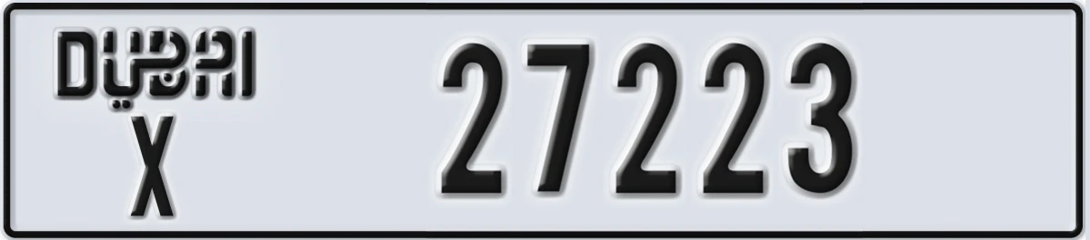 UAE License Plate Dubai X 27223