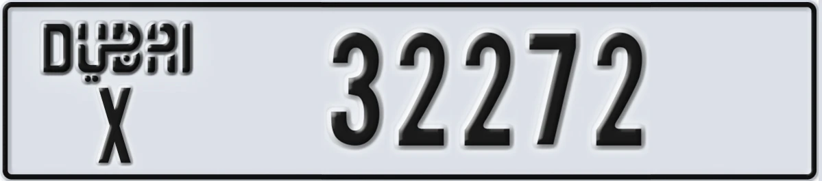 UAE License Plate Dubai X 32272