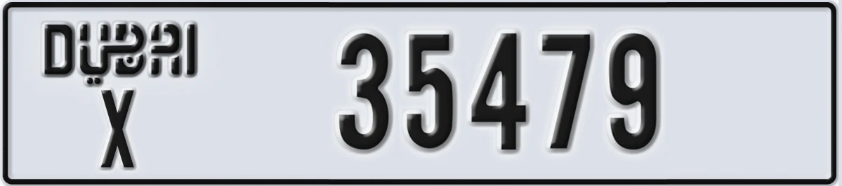 UAE License Plate Dubai X 35479