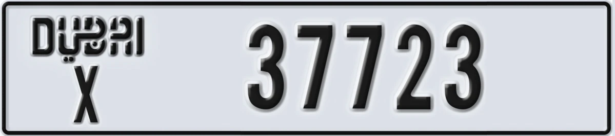 UAE License Plate Dubai X 37723