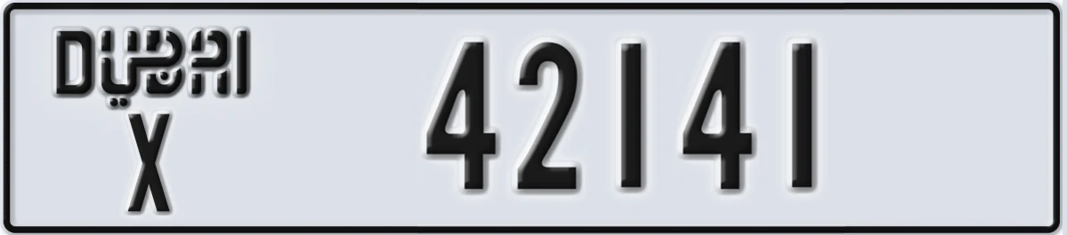 UAE License Plate Dubai X 42141