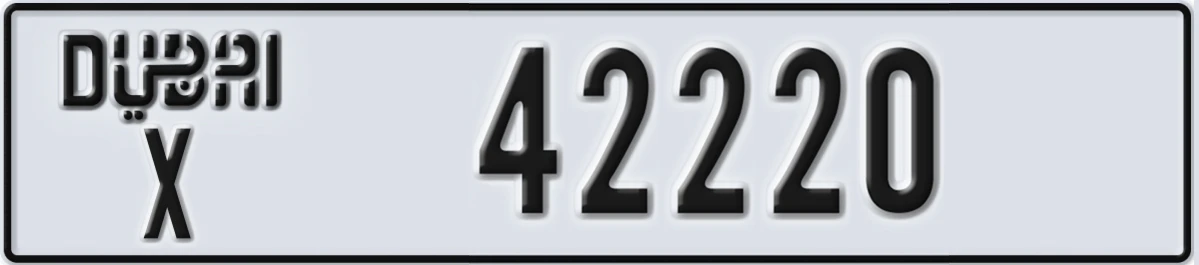 UAE License Plate Dubai X 42220