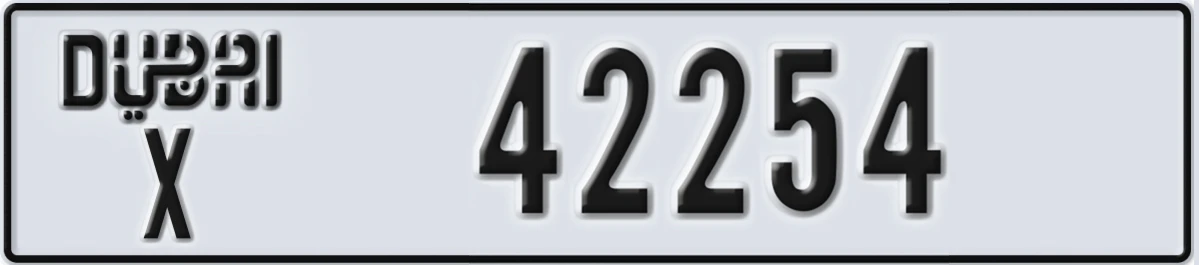UAE License Plate Dubai X 42254