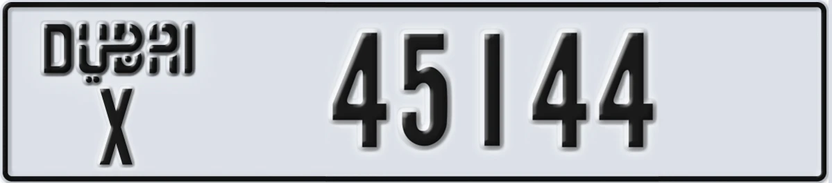 UAE License Plate Dubai X 45144