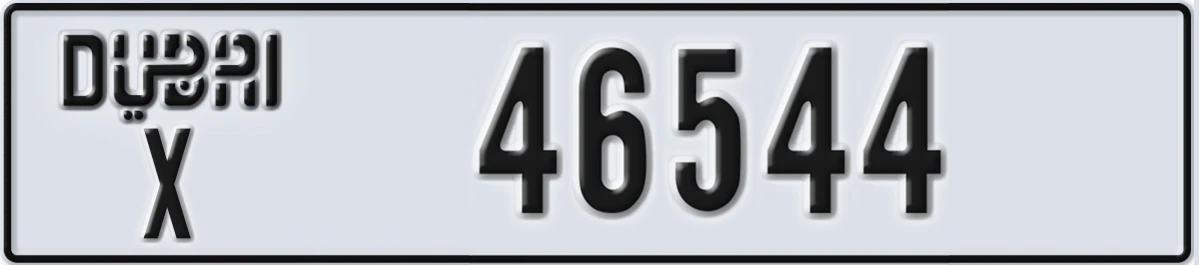 UAE License Plate Dubai X 46544