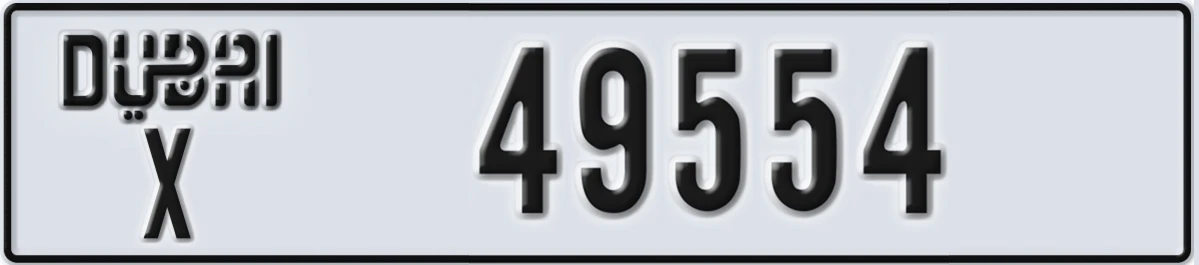 UAE License Plate Dubai X 49554