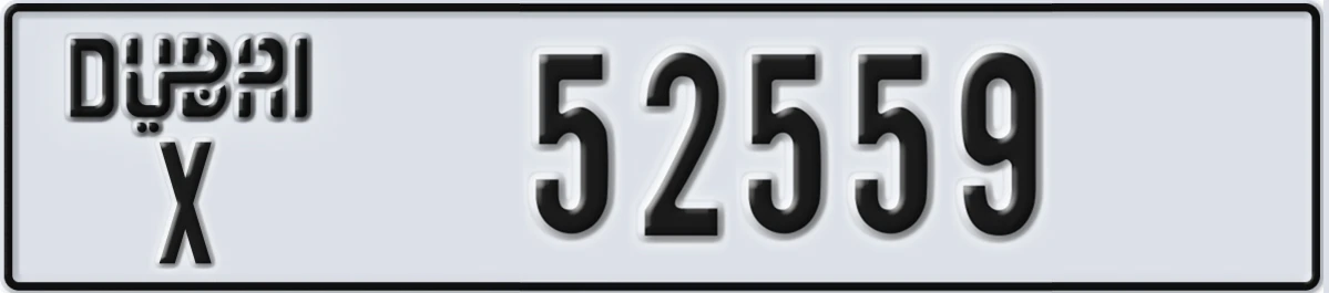 UAE License Plate Dubai X 52559