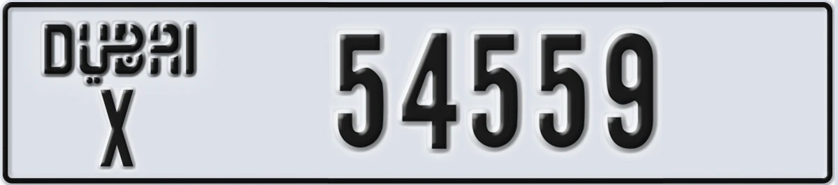 UAE License Plate Dubai X 54559