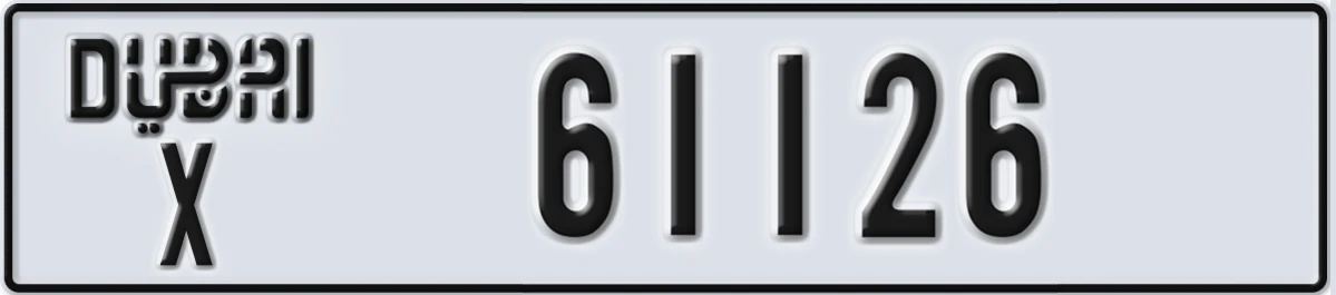 UAE License Plate Dubai X 61126