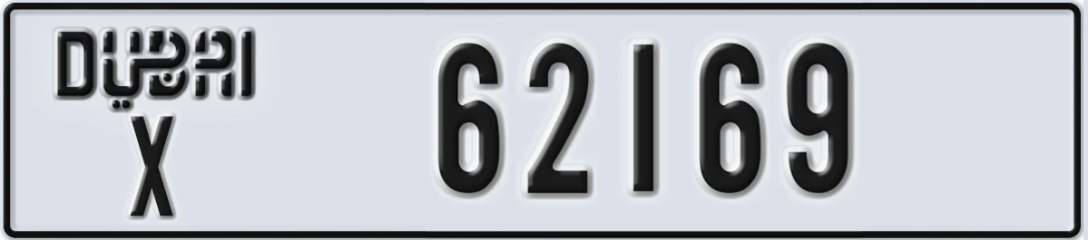 UAE License Plate Dubai X 62169
