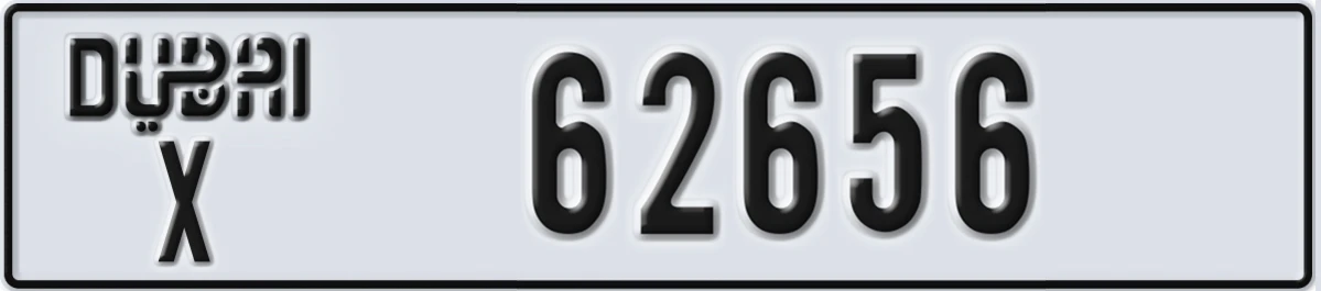 UAE License Plate Dubai X 62656
