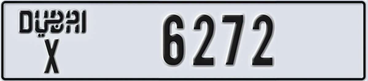 UAE License Plate Dubai X 6272