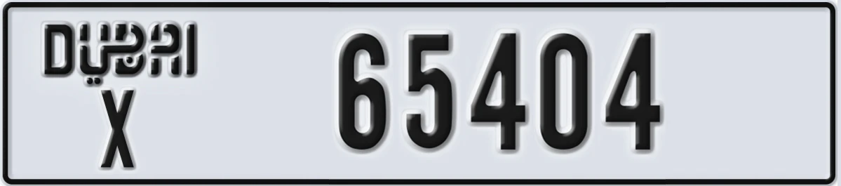 UAE License Plate Dubai X 65404