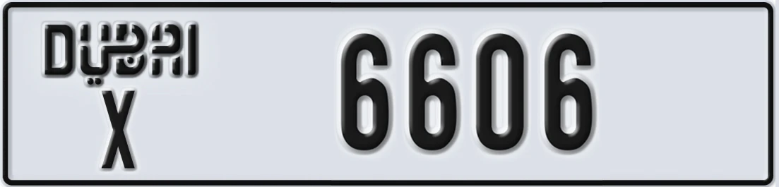 UAE License Plate Dubai X 66X06