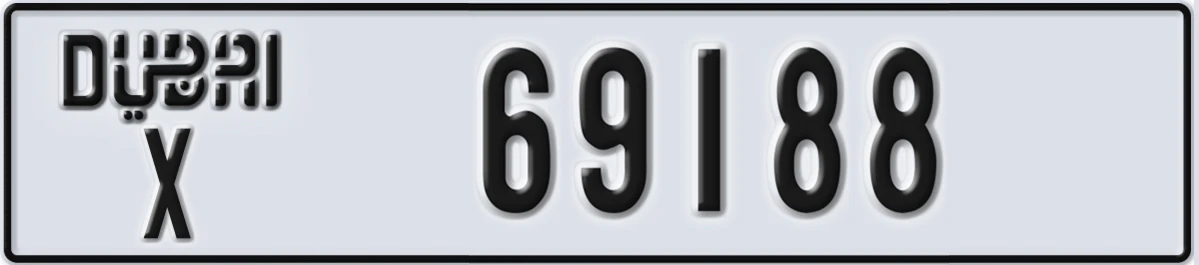 UAE License Plate Dubai X 69188
