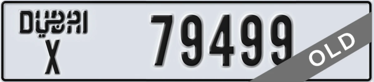 UAE License Plate Dubai X 79499