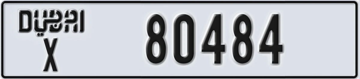 UAE License Plate Dubai X 80484